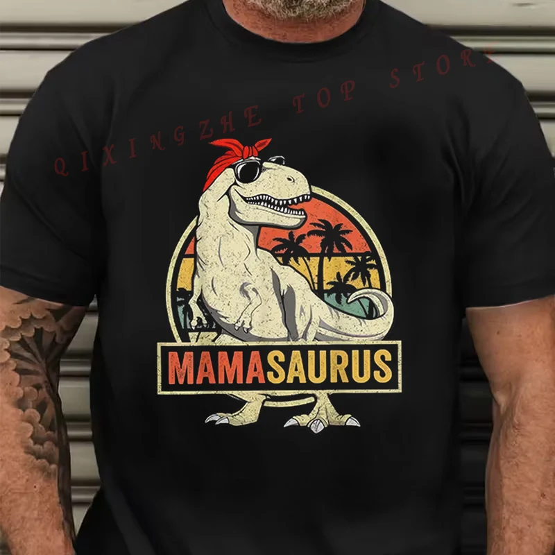 

Футболка Mamasaurus T Rex Dinosaur, забавный подарок на День матери, унисекс, классический крой, черная футболка, новая мужская футболка с коротким рукавом