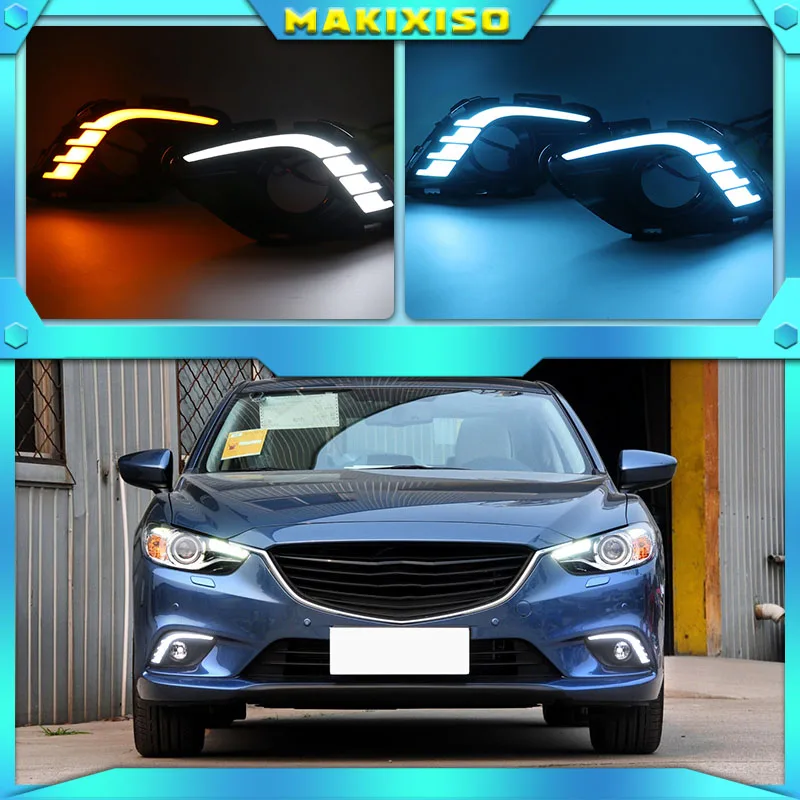 

2 Pcs DRL For Mazda 6 Mazda6 Atenza 2013 2014 2015 LED DRL Daytime Running Lights Daylight Fog light cover