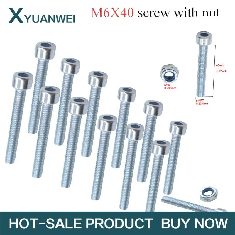 

Hexagon Hex Socket Cap Head Screw Bolts M6 x 40Grade Galvanized Steel Allen Screw