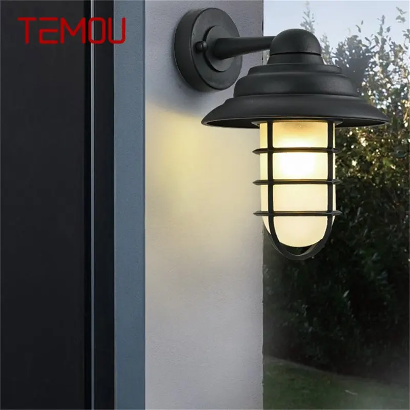 · TEMOU Retro Outdoor Wall Lâmpadas Classical LED Lighting Waterproof IP65 Sconces para Home Porch Villa