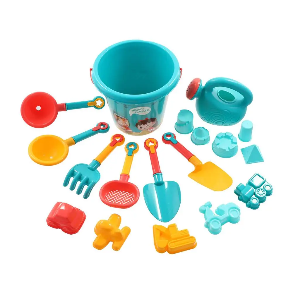 어린이용 여름 모래 파기 장난감 세트, 모래 플라스틱 양동이 삽, 해변 물 해변 게임 장난감, 어린이 물놀이 도구, 18 개