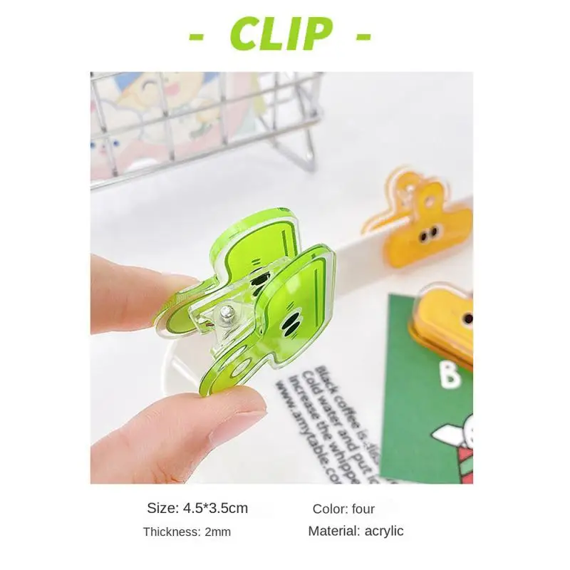 Cartoon cute funny expression eye clip long tail clip PP clip acrylic file dovetail book data clip