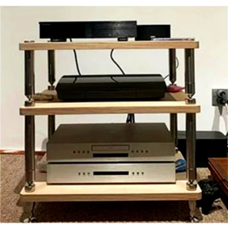 Solid Stainless Steel Birch  Audio Racks  Amplifier Cabinet Rack Shock Absorber Shelf Isolation Feet Spikes Support