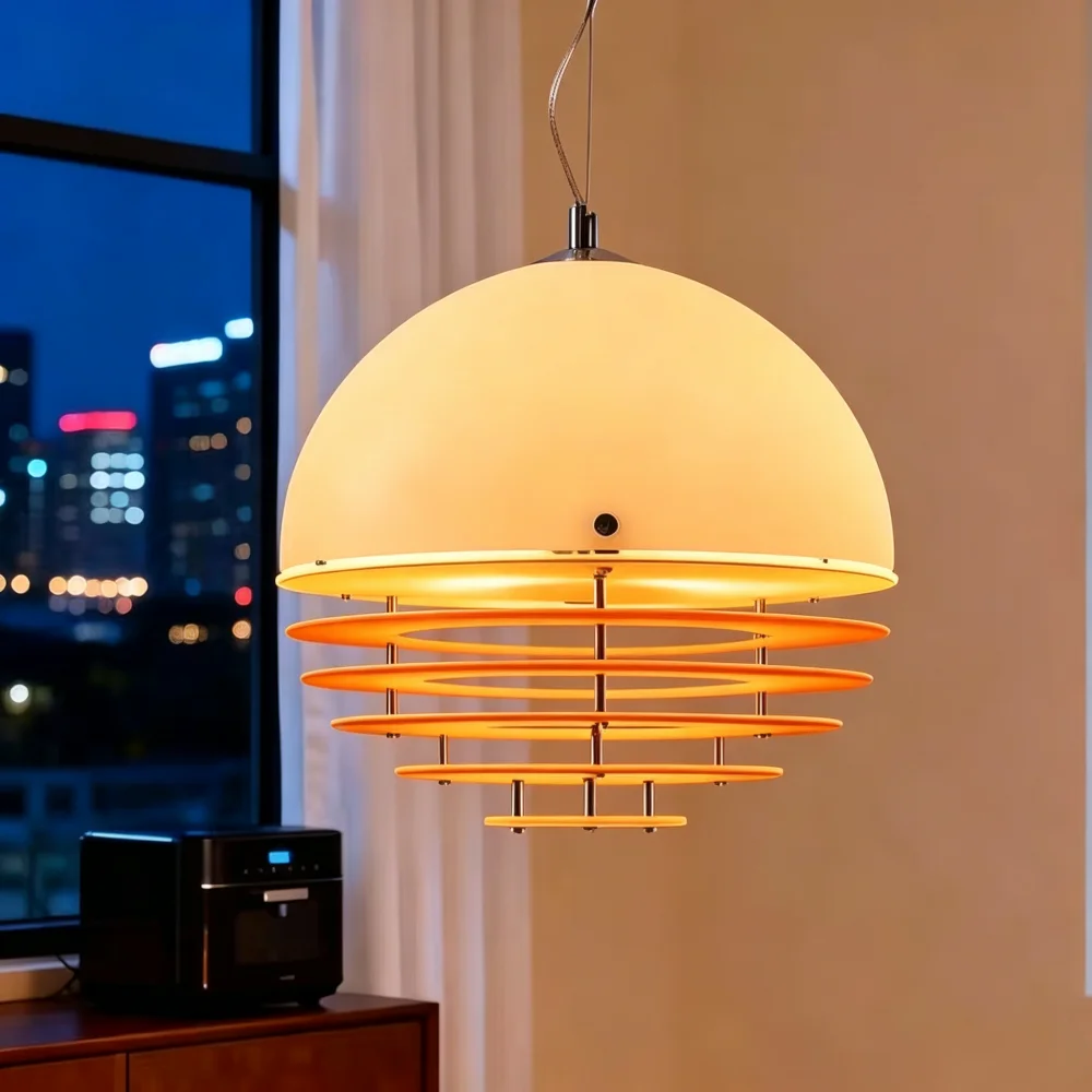 Sunset Orange Pendant Lamp Creative Glass Acrylic Pendant Light Bar Cafe Restaurant Island Window Stand Simple Atmosphere Light