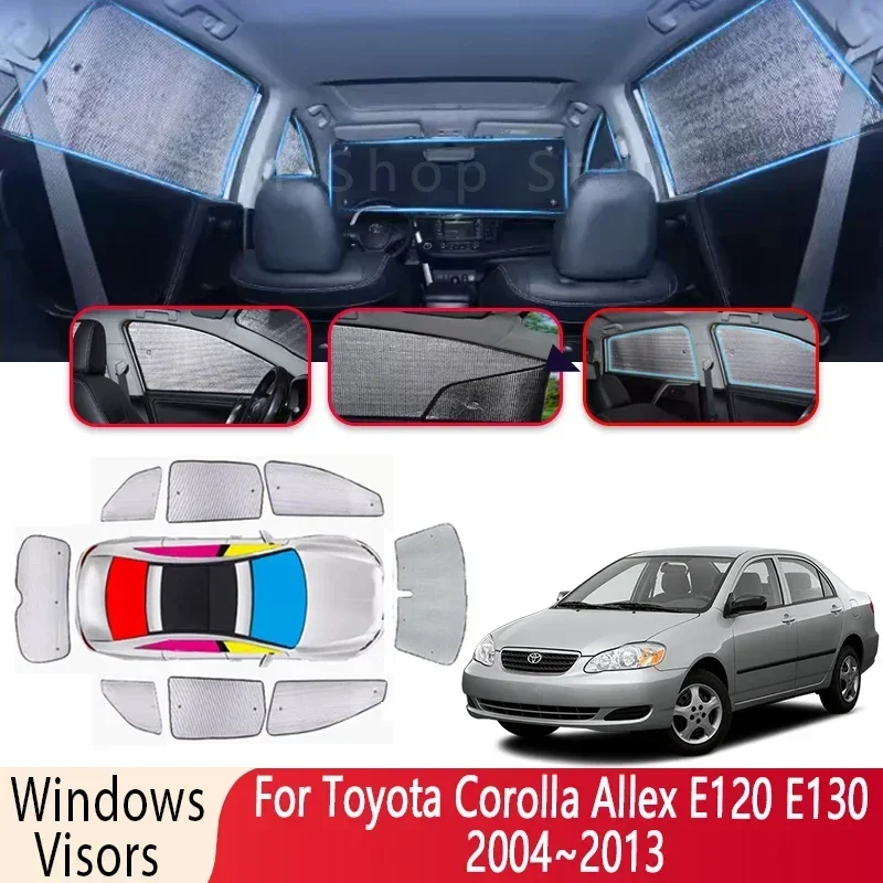 Sun Shade For Toyota Corolla Allex E120 E130 2004~2013 2008 Windshield Sunshade Heat Insulation Auto Parts Sun Visor Accessories