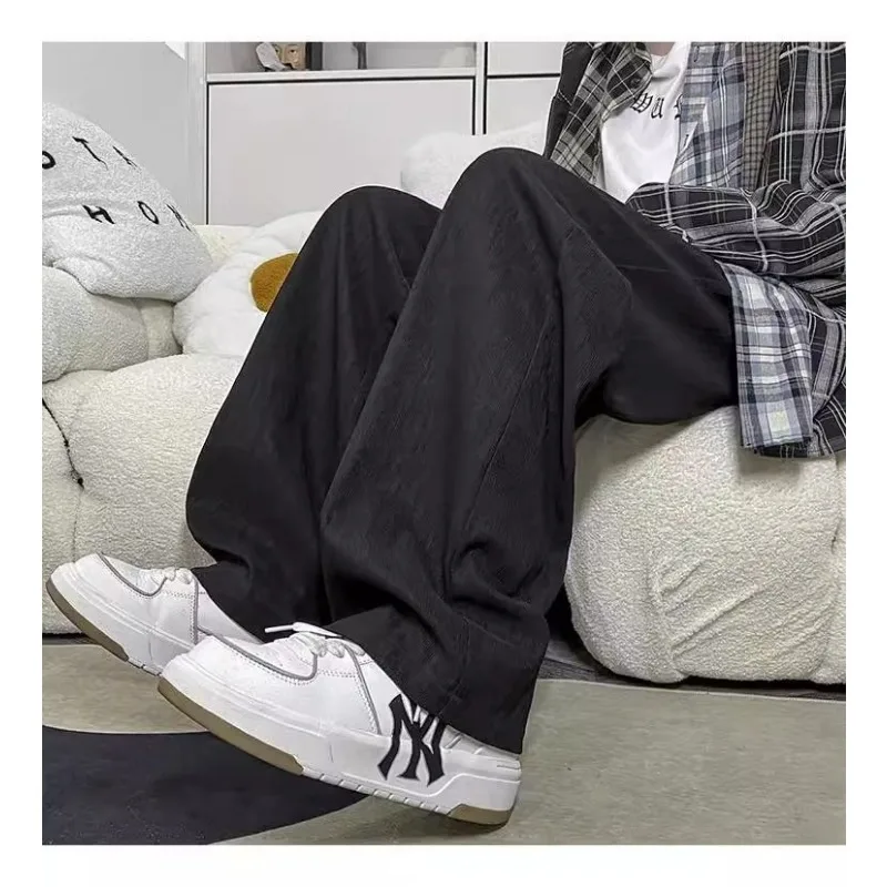 Ice Silk Pants Summer Solid Color Male Female Thin Straight Cylinder Loose Fitting Pendant Leisure Trousers Tide