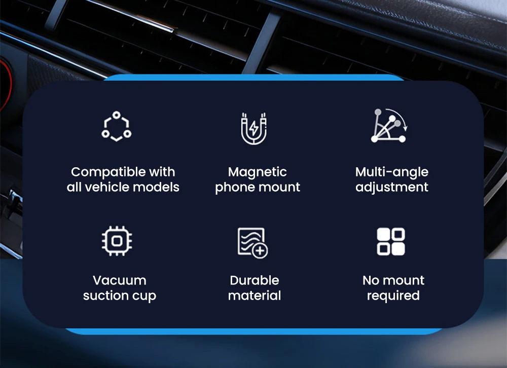 360 ° Drehbarer Auto-Handyhalter mit Vakuum-Magnethalterung, Faltbarer Verstellbarer Arm, Handyständer für Auto-Navigation und GPS – Detail 2