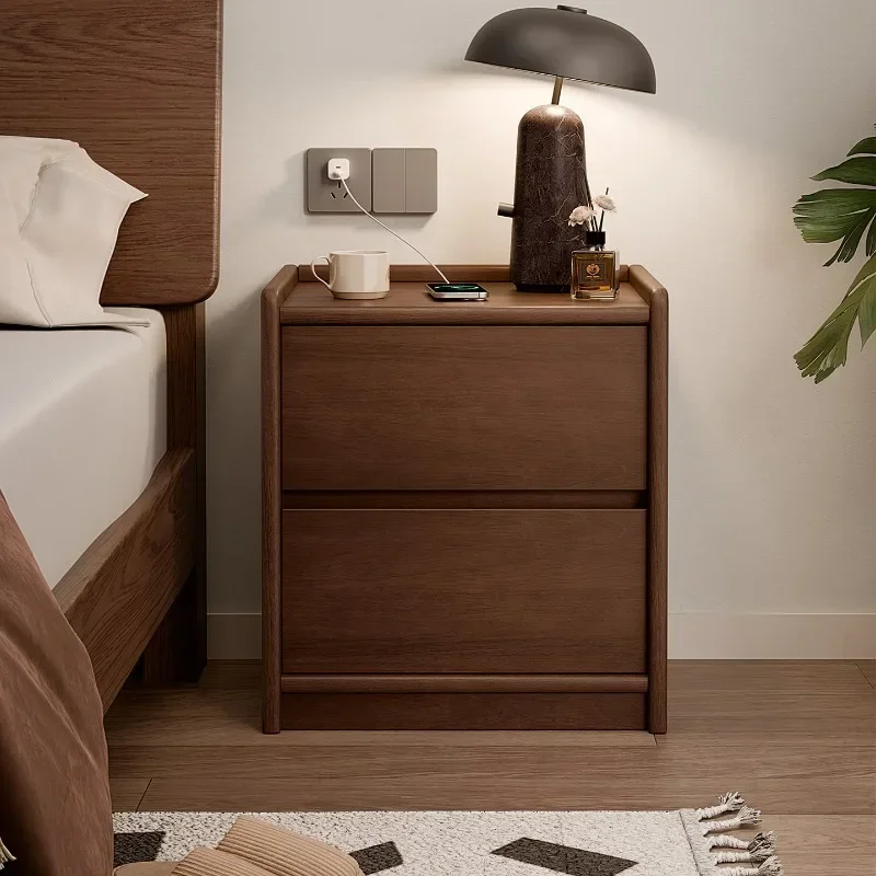 Solid wood bedside table household bedroom 2026 explosion small medieval style storage cabinet light luxury bedside storage cabi