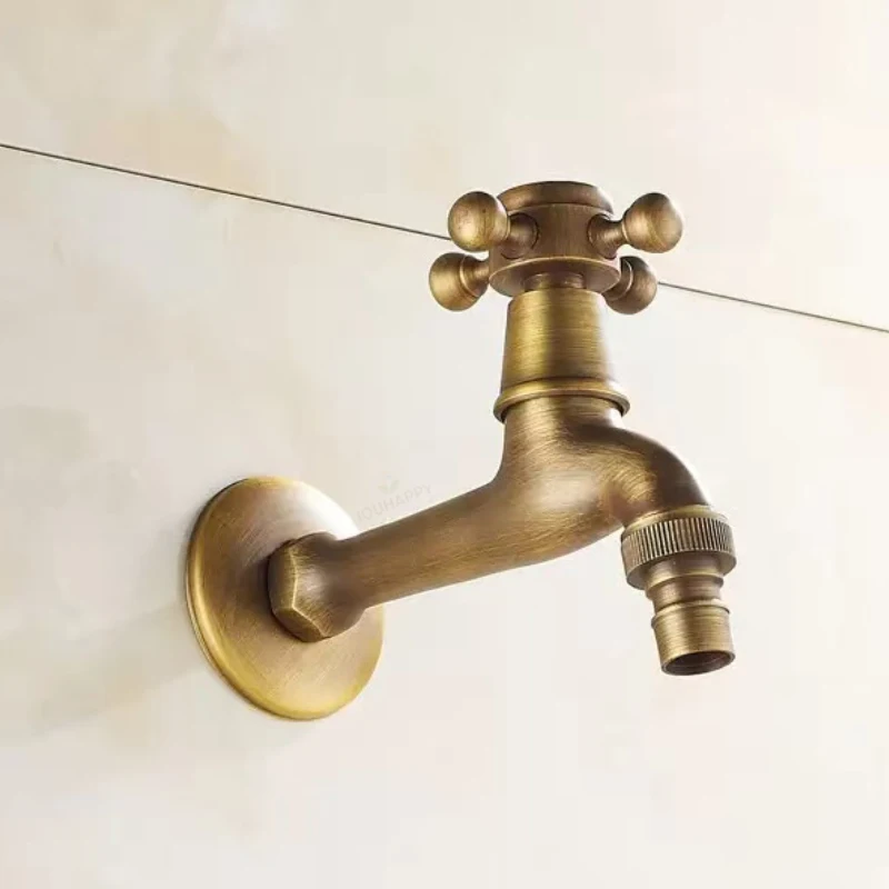 

Wall Mount Antique Sink Fauce Single Handle Outdoor Hand Wash Basin faucet Garden Decorative Water Tap Bathroom Accessories