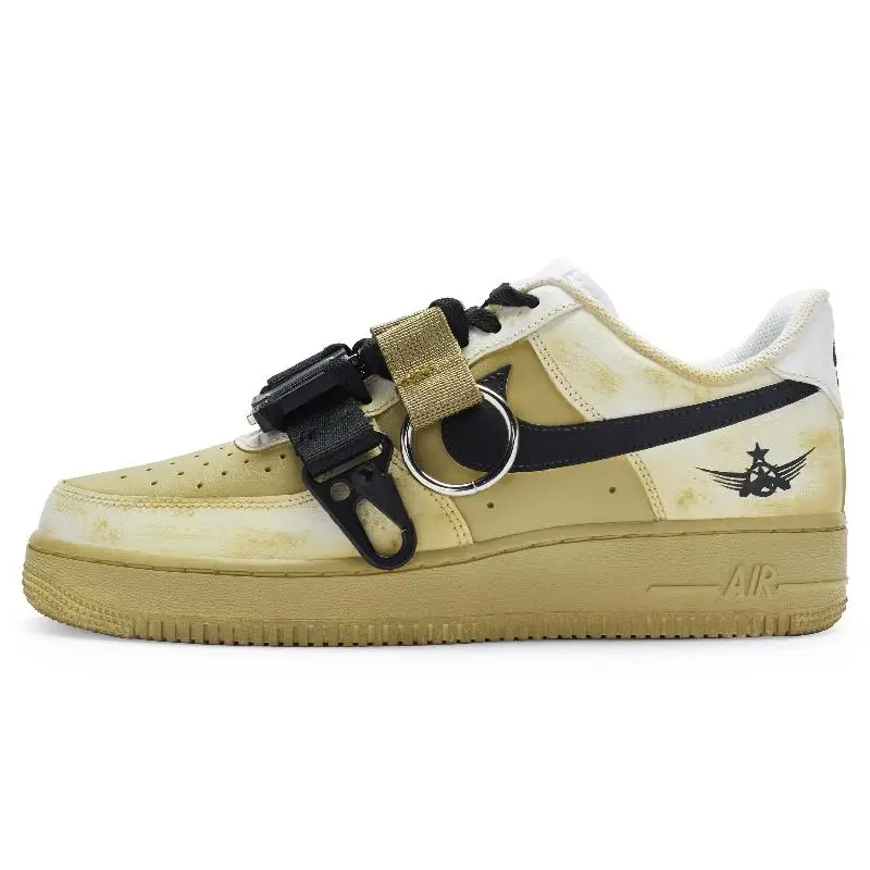 

[Custom Men's top-secret force]Nike Air Force 1 811 Manufacturing Slip-Resistant Low-Top Skateboard Shoes Men's Ginger Yellow