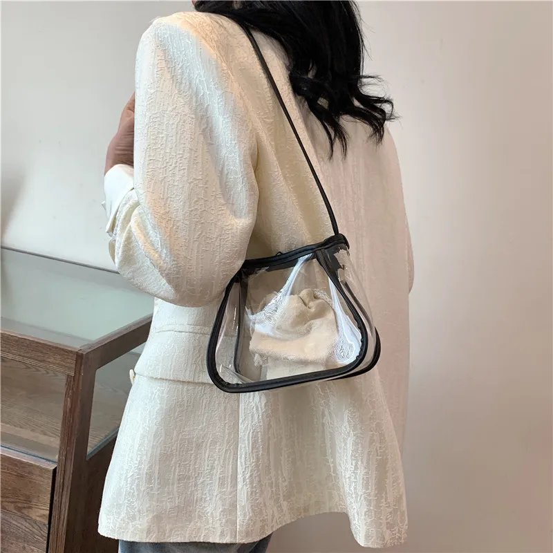 حقيبة كروس للنساء حقيبة شاطئية حقيبة جيلي شفافة محفظة وحقائب يد للأطفال حقائب ساع حقائب أطفال للأم للفتيات كيس #4