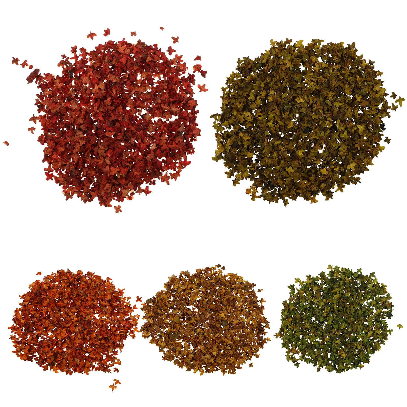 

5 пакетов миниатюрных осенних листьев для поделок: реалистичные имитации кленовых листьев, рассыпчатый осенний декор для миниатюрных ландшафтных композиций
