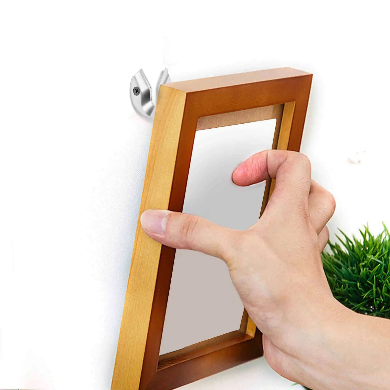 8Pcs Stainless Steel Keyhole Bracket Wall Mounting Kit For Art Display Wall Carpenters Picture Hanger Versatile