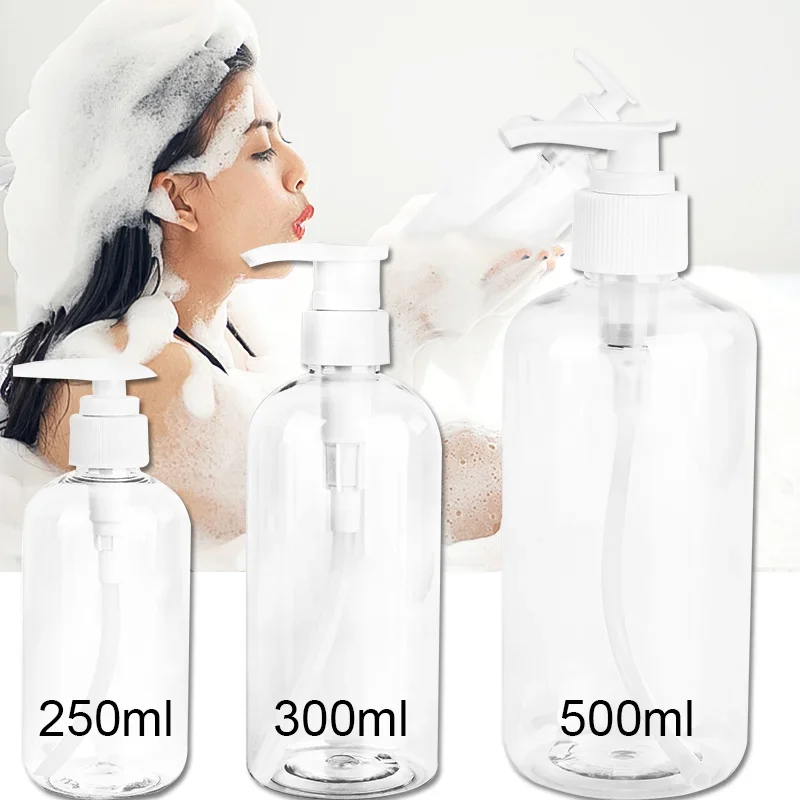 Multi-purpose Press Refillable Bottles Lotion Soap Shampoo Shower Gel Dispenser Bottle Transparent Portable Storage Contianer