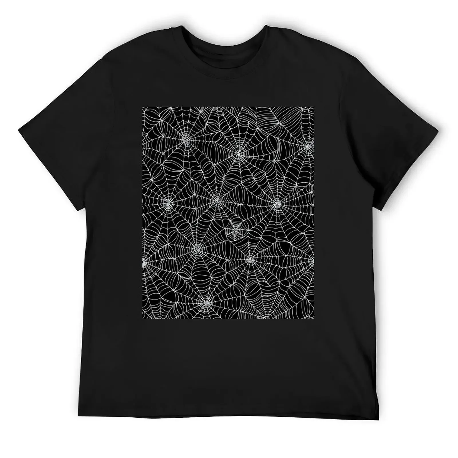 

Spider web pattern - white on black by Cecca Designs T-Shirt vintage anime shirt summer top plain black t shirts men