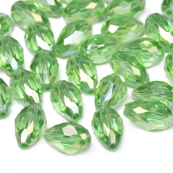 30/55pcs Green Color 8x12mm Faceted Teardrop Beads Austria Crystal Beads charm Glass Beads Loose Spacer Bead For Diy Making