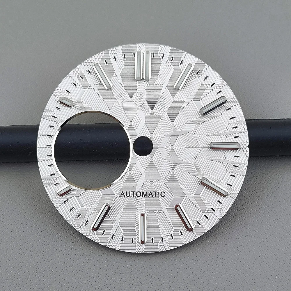 28.5mm green glow in the dark S dial with multi-color geometric shape dial accessories suitable for NH38 automatic movement tool