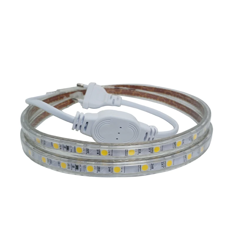 220 V Led Light Strip 220V Tape Flexible SMD 5050 1M 5M 10M 15M 20M LedStrip Waterproof IP67 Dimmable 220V Led Strip Warm White