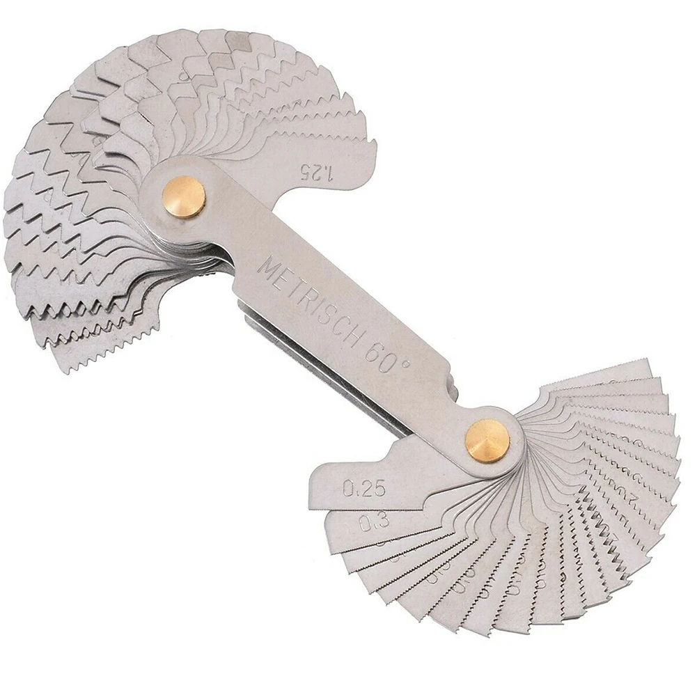 

Metalworking Gauge Thread Gauges 0.25-6mm Thread Template 1 PC 52 Sheets 60 Degree Metric Inch Stainless Steel