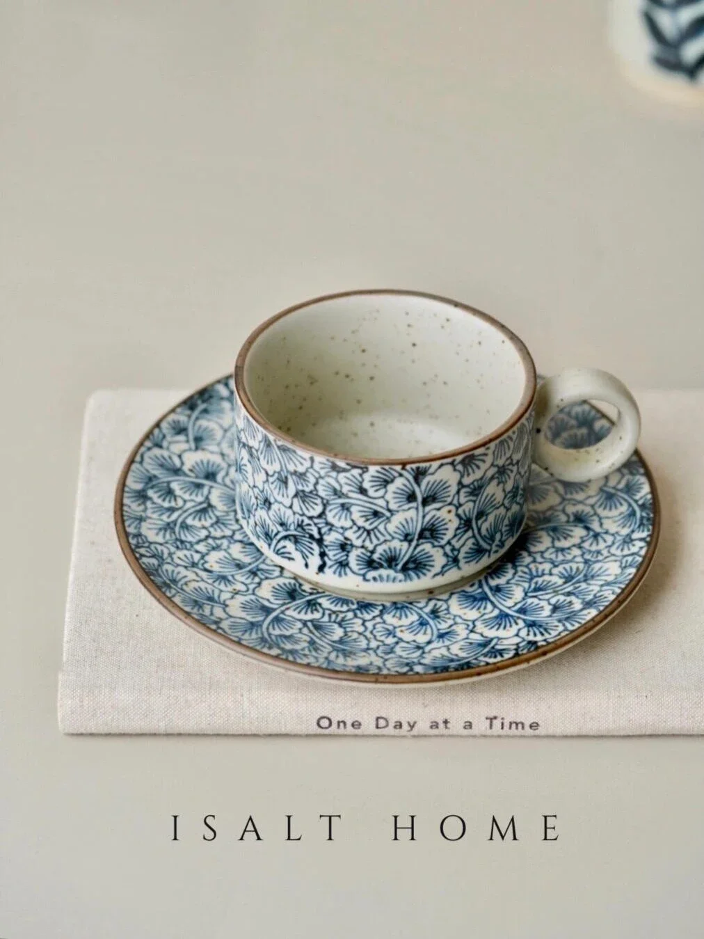 Handmade Ginkgo Coffee Cup Rough Cercs Blue And White Milk Cup Water Cup Nordic Sle Daily Use Vintage ulari