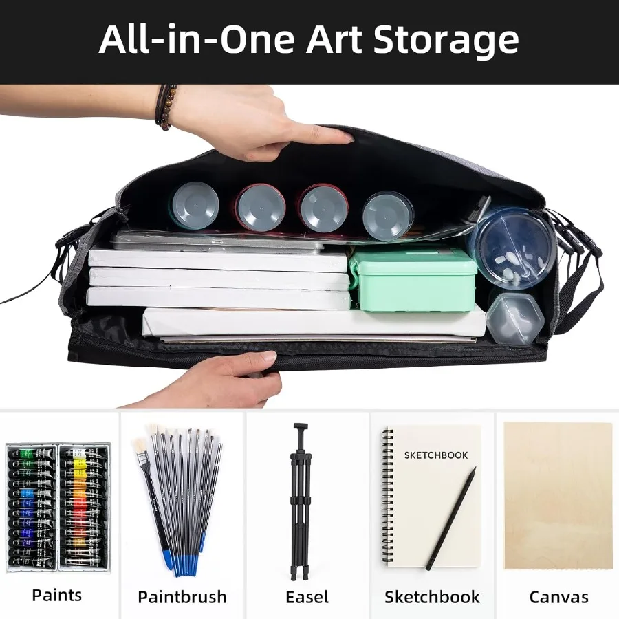 Tas Ransel Portofolio Seni JJRING: Tas Jinjing Serbaguna untuk Seniman, untuk Membawa Poster, Cetakan, dan Kuas dengan Aman