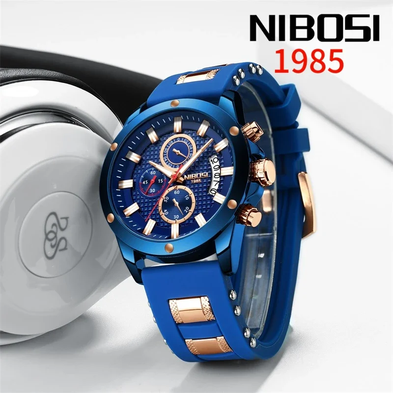 

2025 NIBOSI Watch Men Top Brand Luxury Automatic Date Wristwatch for Men Waterproof Sport Chronograph Quartz Clock Reloj Hombre