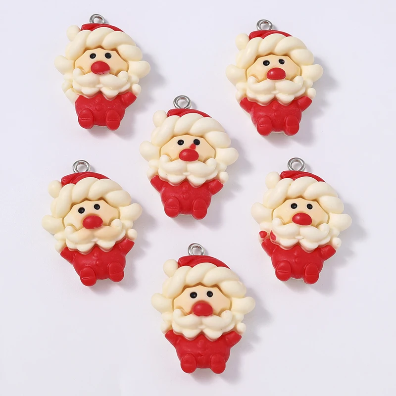 

Duarte 20Pcs/Lot Cartoon Resin Christmas Santa Claus Charms Pendants for Jewelry Making Necklaces Earrings DIY Craft Accessories