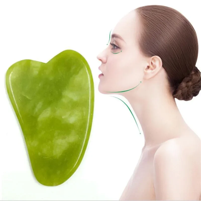 Natural Jade Face Massager Gua sha Scraper Board Facial Guasha Meridian Muscle Relaxation Skin Lifting Face Thin Gouache Scraper