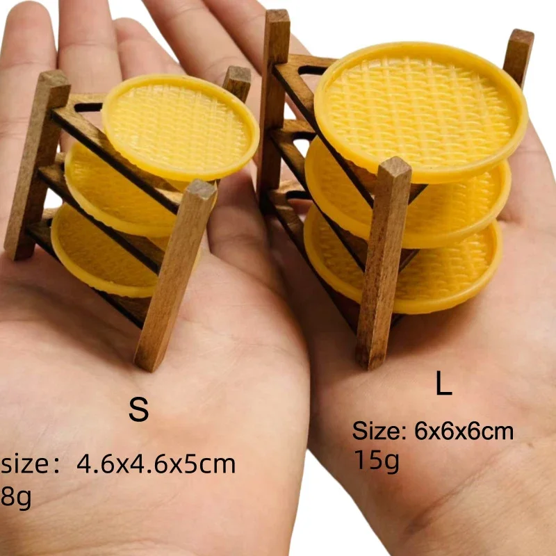 1 set casa delle bambole in miniatura multistrato triangolo di asciugatura scaffale di stoccaggio scaffale di stoccaggio degli alimenti decorazione della scena accessori della casa delle bambole