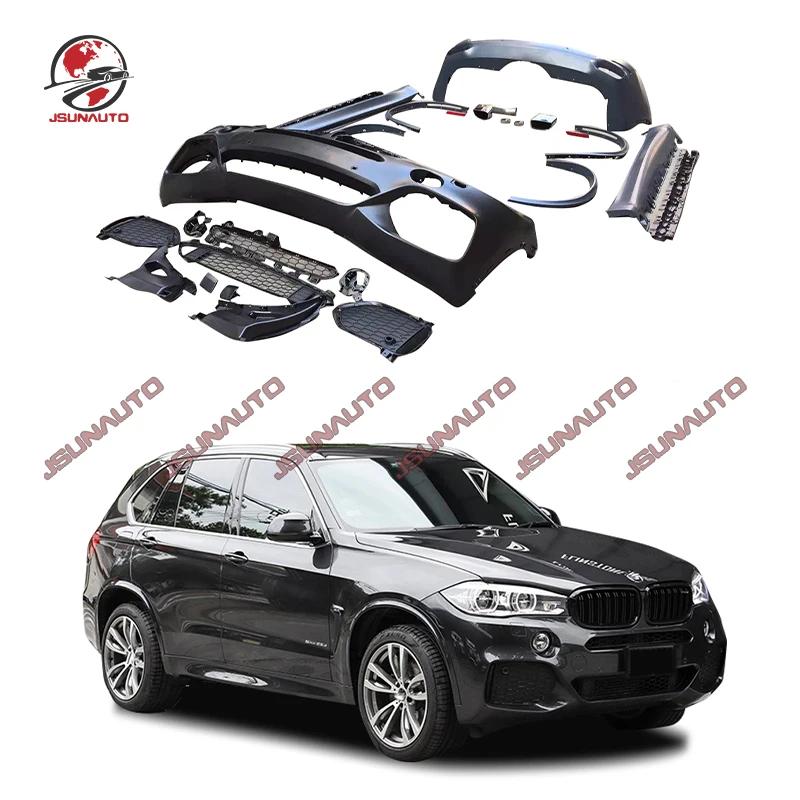 

FRP Unpainted Bodykit Front Bumper For BMW X5 MT Style Rear Bumper Side Skirts Wheel Eyebrows With Exhaust For X5 F15 14-15