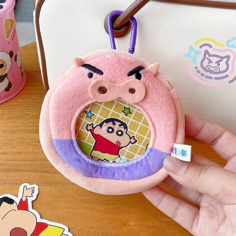Genuino Crayon Shin-Chan monedero de felpa llavero estudiante auriculares portátiles Cable de datos bolsa de almacenamiento bolsa regalos para niñas