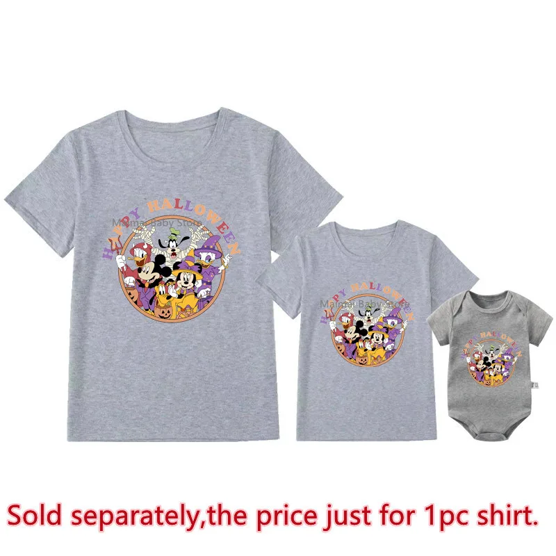 New Disney Happy Halloween Shirts Funny Mickey Minnie Disneyworld Tshirts Fashion Father Mother Kids Tops Disney Vacation Outfit