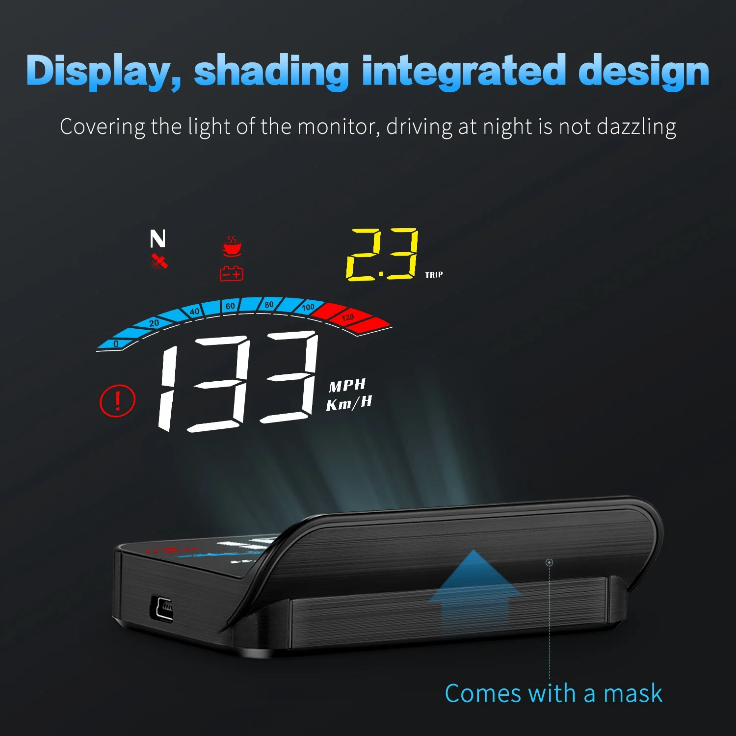 Head Up Display Auto Gps Gauge Digitale Snelheidsmeter Windscherm Projector Kompas Spanning Km/H Mph Voor Alle Auto 'S M16