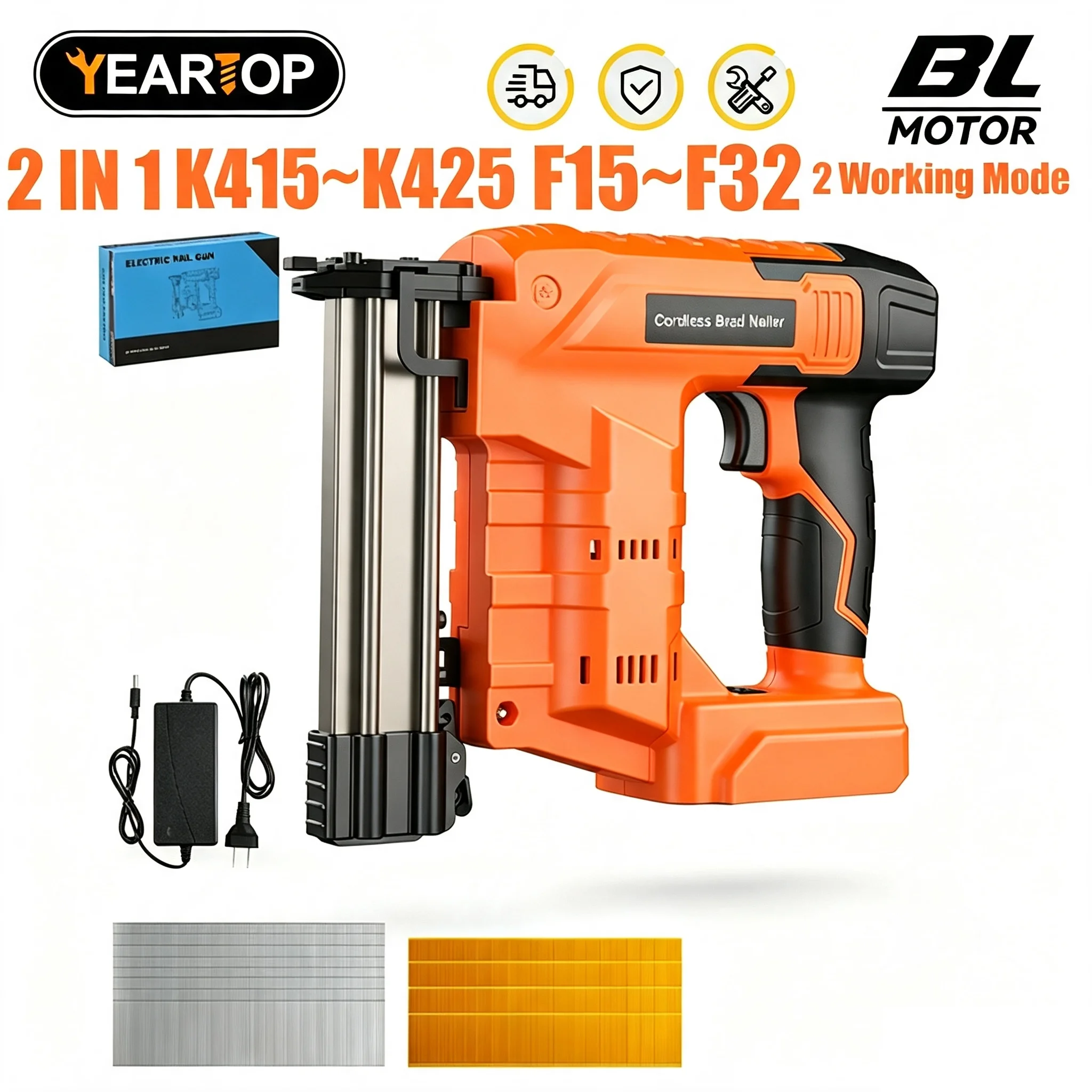Nail Gun Brad - F15-F32 K415-K425 Electric Goddess Brushless Brad
