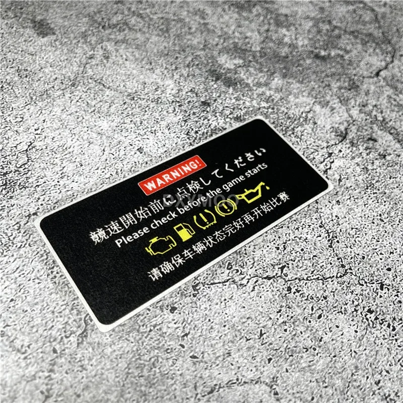 

Sticker Motorcycle Auto Warning Triangle Window Decal Reflective Funny Check Engine Before Race Funny Japanese Style