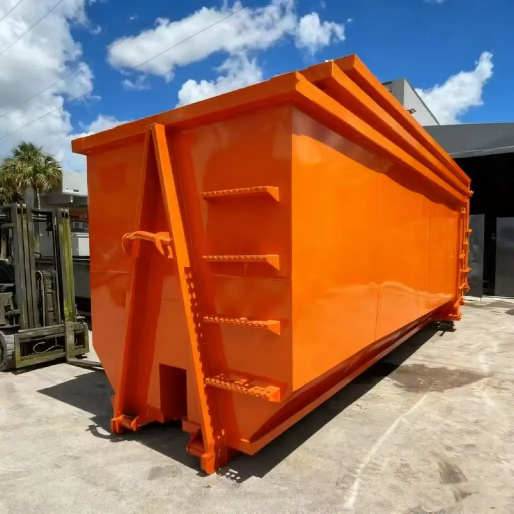 Europe Standard Hook Lift Container 10-30m³ Capacity for Waste Management and Scrap Metal Recycling Hook Lift Dumpster Bin