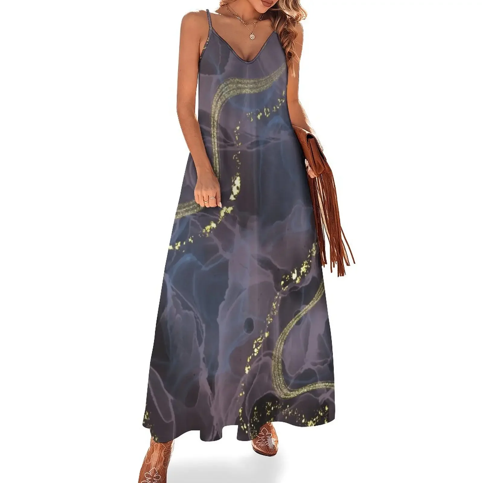 

Abstract Alcohol Ink Art Sleeveless Dress women's evening dresses 2024 dresses for women 2024