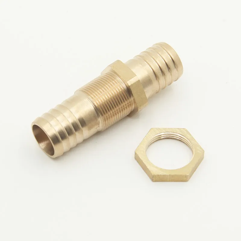 Pagoda through plate 6 8 10 12 14 16mm hose barb clapboard brass barb pipe fitting connector adapter for gas water copper