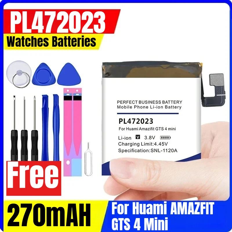 

PL472023 3.87V 270mAH Watches Batteries for Huami AMAZFIT GTS 4 Mini