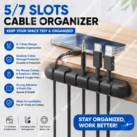 5/7-hole Data Cable Organizer, Desktop Charging Cable Storage Protector, Mouse Cable, Headphone Winding Device, Fixing Clipp