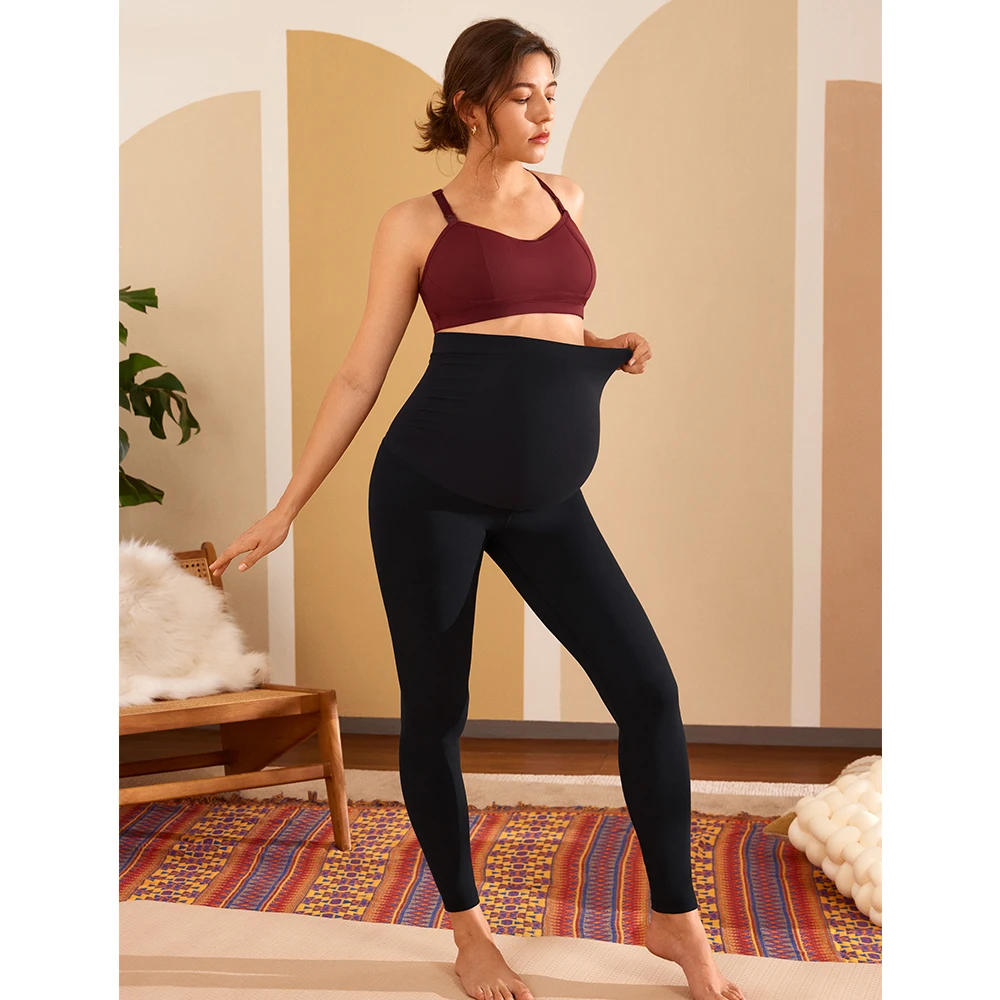 Gratlin Soft Maternity Leggings Over The Belly Work Pants Women\'s Yoga Active Wear Workout Leggings Sport Pregnancy Accessories