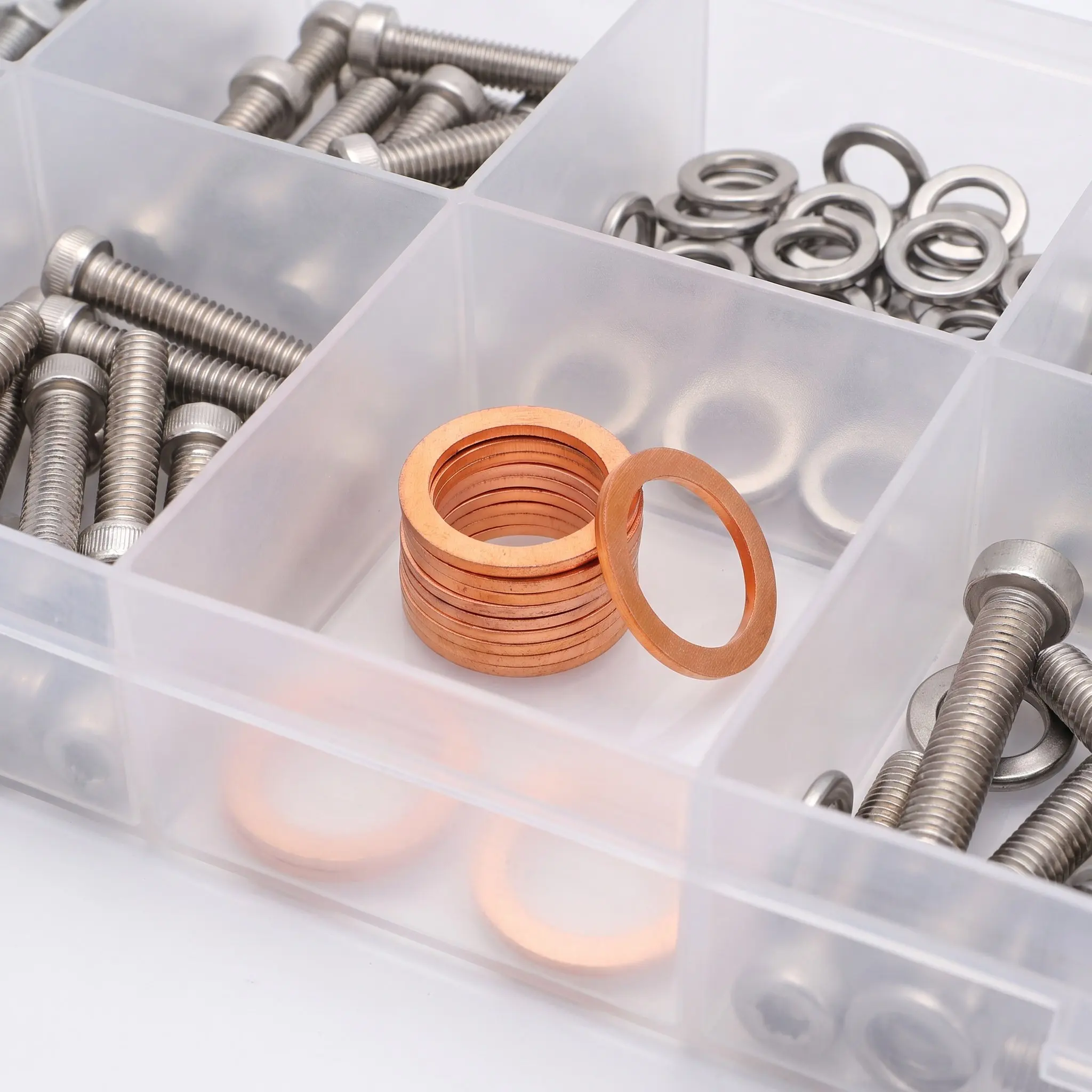 10Pcs Copper Flat Sealing Washers Round Crush Washer Gasket Set M16x22x1.5 Pure Copper Anti Leakage Hardware Washers for Marine