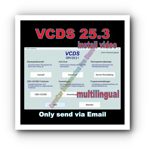 2025 VCDs 25.3.1 OBD2 Scanner VAG-COM VCDS HEX V2 Multilingual Interface Garage Software with Unlimited VINs Latest Update