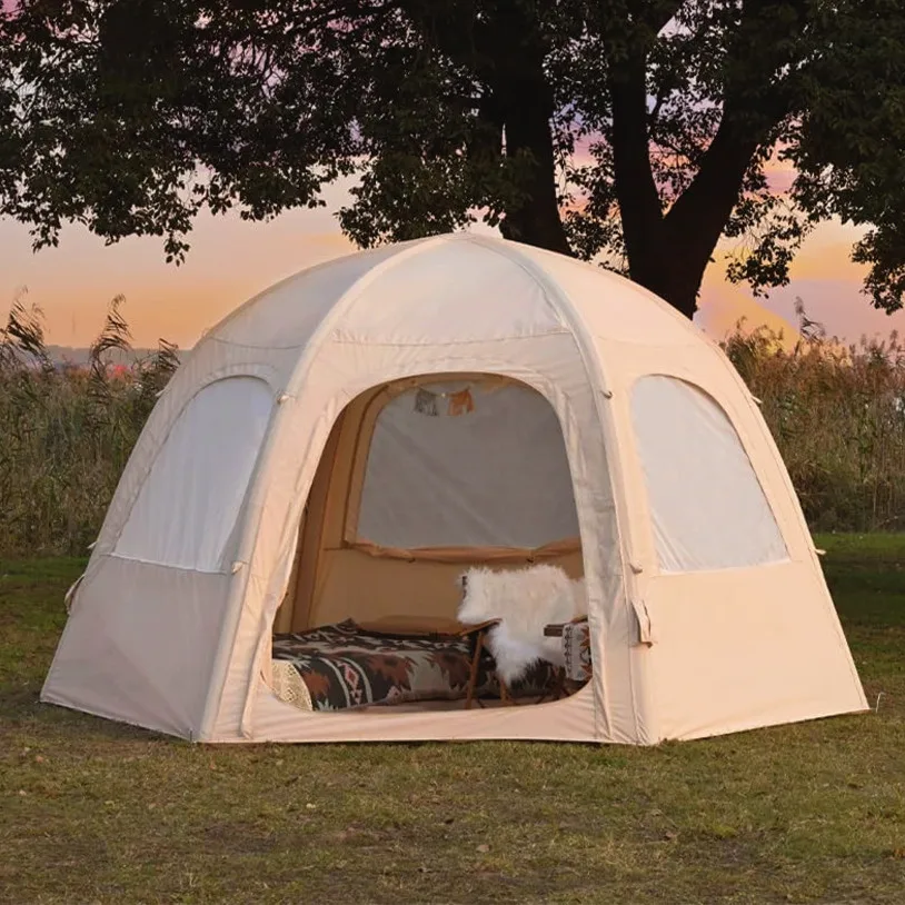 

Newest Round Style Air Inflatable Cabin House Family Camping Tent