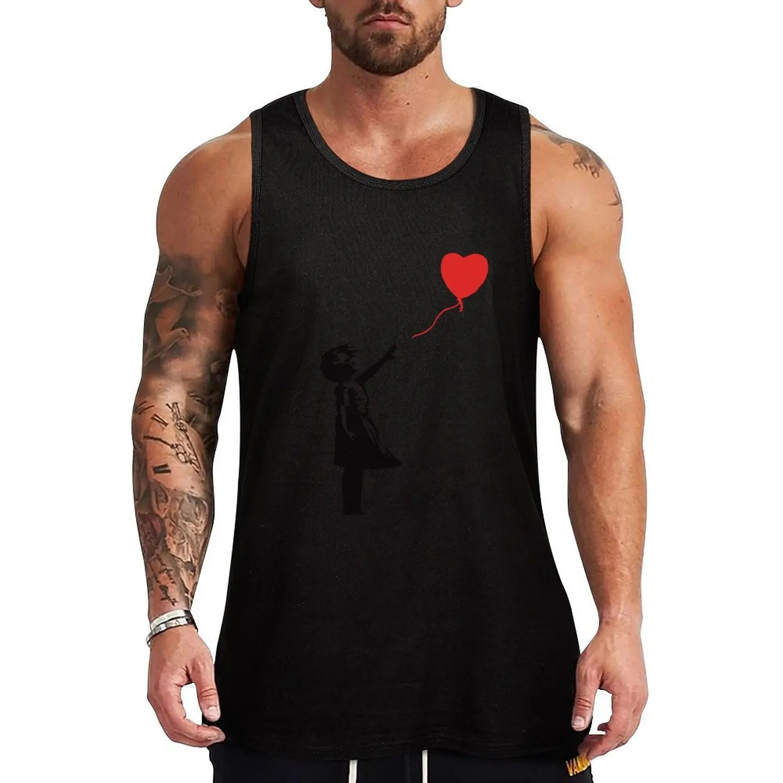

Banksy Ballon Girl Tank Top Men's sports t-shirt man vest Vest gym clothes man