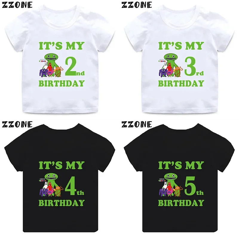 

Hot Game Garten of Banban Print Kids Clothes It's My 1 2 3 4 5 6 7 8 9 Years Birthday Boys Girls T shirt Baby Children T-Shirts