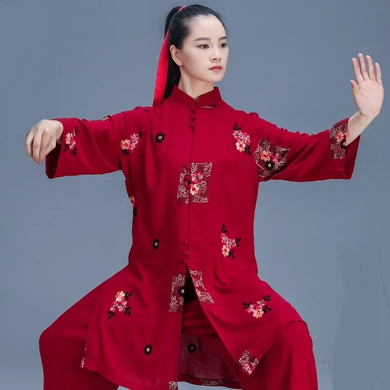 Tai Chi Clothing Set Traditional Chinese Clothing Women Wushu Clothing Kung Fu Uniform Suit Martial Arts Uniform Exercise 12459