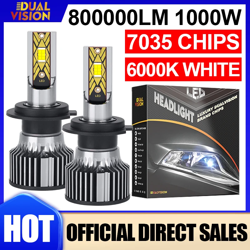 H4 H7 Led Led المصابيح الأمامية لمصابيح السيارات H1 H11 H3 HB3 9005 HB4 9006 9012 H27 880 881 6000K Led المصباح لمبة 6000K السيارات الضباب مصباح