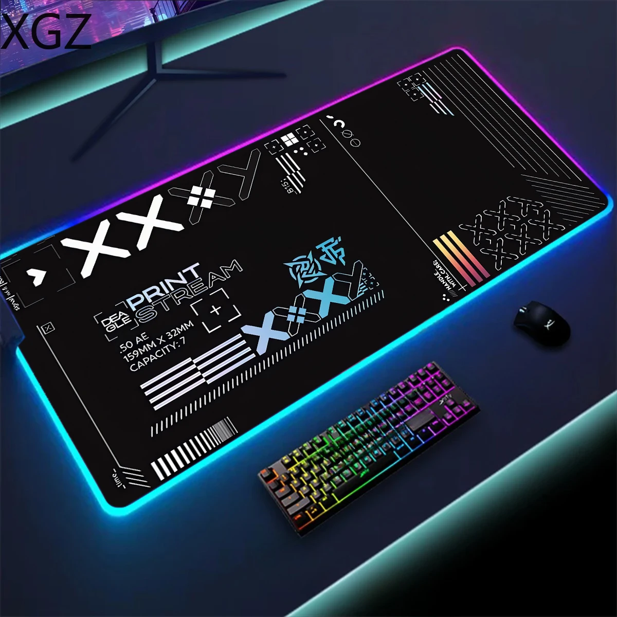 CSGO printing set RGB 12 kinds of lighting gaming mouse pad large desk mat non-slip and washable suitable for e-sports home use