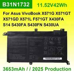 B31N1732 For Asus VivoBook X571G X571GT X571GD X571L F571GT A571 K571 X430FA S14 S430FA S430FN S430UA Laptop Battery 11.52V 42Wh